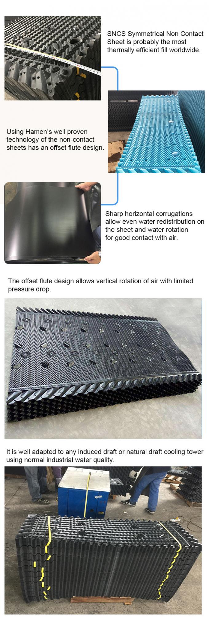 Cross Flow PVC Black Cooling Tower Media Cooling Tower Packing Material