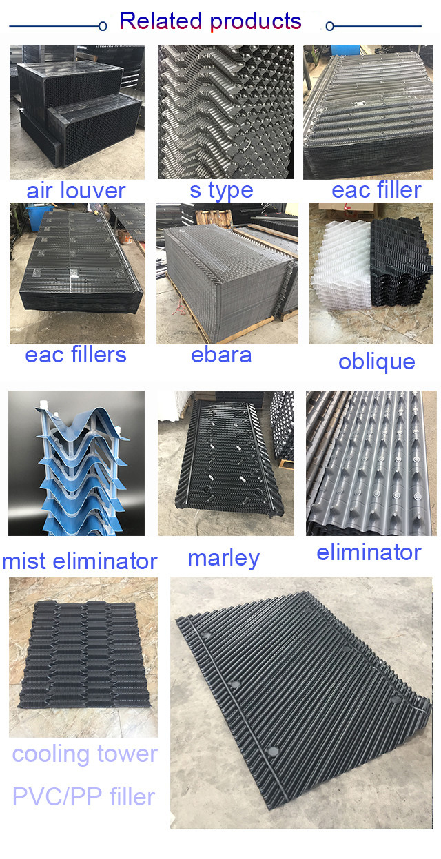 Cross Flow Cooling Tower Infill 19mm Cooling Tower Packing Material PVC