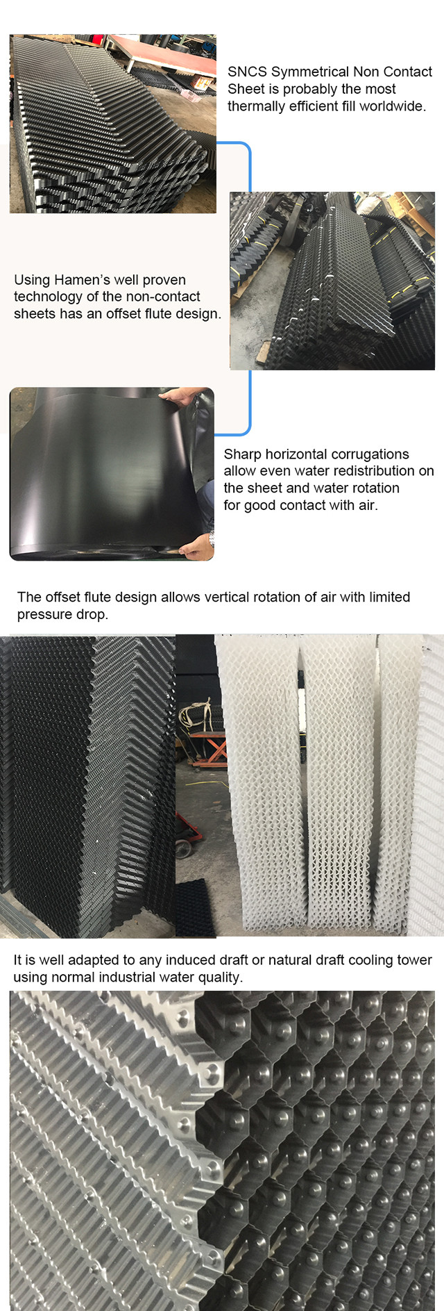 Trickling Filter International Cooling Tower Fill Cooling Tower Parts